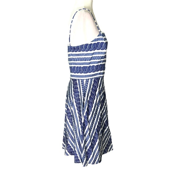 Vineyard Vines Blue & White Nautical Rope Fit & Flare Mini Dress - 10 - Picture 4 of 9
